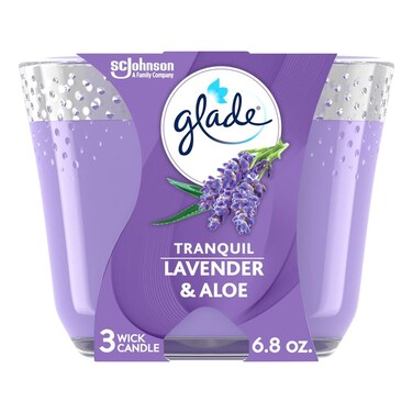 Glade Tranquil Lavender and Aloe 3 Wick Candle  193g