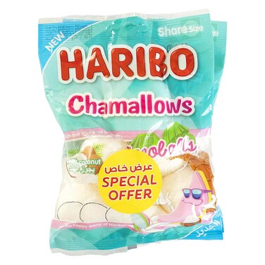 Haribo Chamallows Cocoballs Marshmallow with Coconut 62g Pack of 2