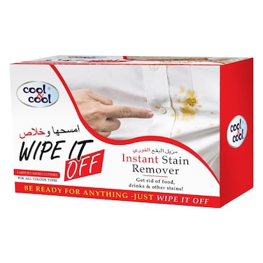 Cool &amp; Cool Wipe It Off Instant Stain Remover Wipes 12 Wipes