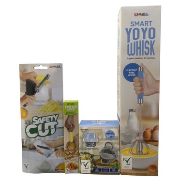 إدمارك طقم خفاقة بآلية اليويو الذكية مع صانعة معجنات ذكية و سكين قطع آمن و سكين بتصميم ملتوي
