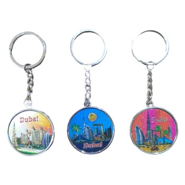 أهلا الإمارات العربية المتحدة مجموعة سلسلة مفاتيح ، 3 قطع - متعدد الألوان