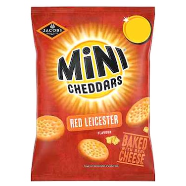 Jacob's Mini Cheddars Snacks Red Leicester Flavour 90g