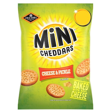 Jacob's Mini Cheddars Snacks Cheese and Pickle Flavour 90g
