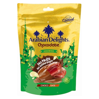 Arabian Delights Chocodate No Nuts No Added Sugar Chocolate Covered Date Assorted 90g