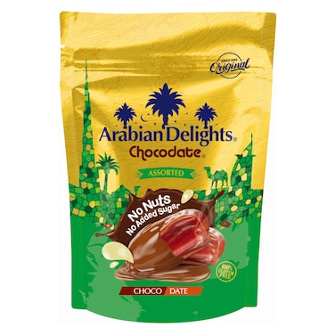 Arabian Delights Chocodate No Nuts No Added Sugar Chocolate Covered Date Assorted 200g