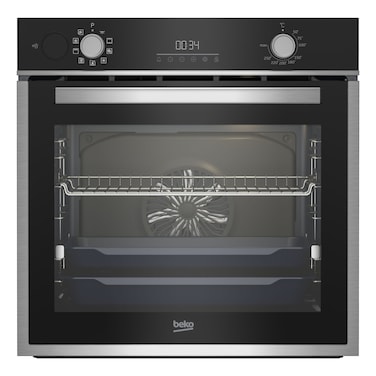 Beko 60cm Builtin Electric Oven, 9 Cooking Multifunction Steam aid Oven, 72 litres Oven Capacity, Conventional Fan Oven, BBIS14300XCSE(Black Colour)