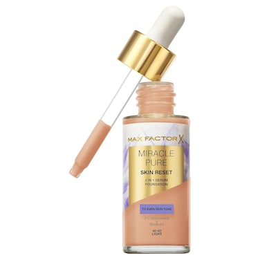 Max Factor X Miracle Pure 2-in-1 Skin Reset Serum Foundation, 40-60 Light
