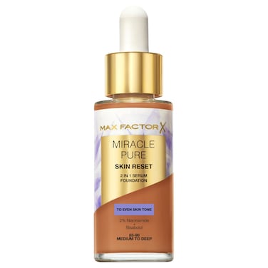 Max Factor X Miracle Pure 2-in-1 Skin Reset Serum Foundation, 85-90 Medium to Deep