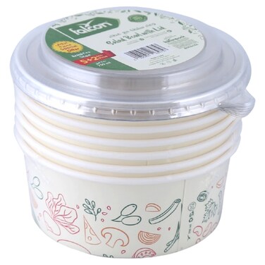 Falcon Paper Salad Bowl with Lid 750ml 7 PCS