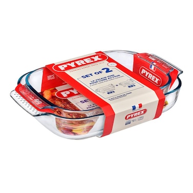 Pyrex Rectangle Shaped Roaster Set 2 PCS