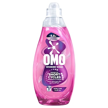 Omo Wonder Wash Ultra Care Liquid Detergent Pink Bottle 1480ml