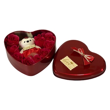 Flower Gift Box with Teddy Bear 7846