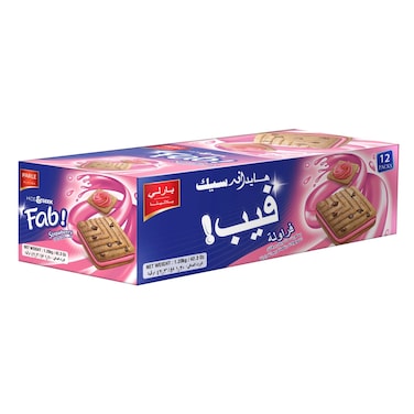 Parle Hide &amp; Seek Fab! Strawberry Flavoured Choco Chip Sandwich Cookies 100g Pack of 12