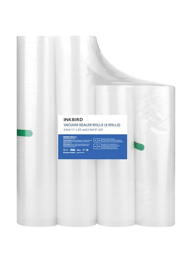 Inkbird Vacuum Sealer Rolls(Total 100 Feet), 4mil Commercial Grade Food Saver Bags, BPA Free, Microwave &amp; Freezer Safe, Work With All Vacuum Sealers And Sous Vide Cookers