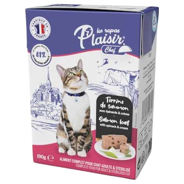 La Repas Plaisir Chef Salmon Loaf with Spinach and Cream Adult Cat Food 190g