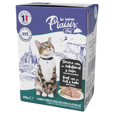 La Repas Plaisir Chef Loaf Rich in Cod with Shrimp Adult Cat Food 190g