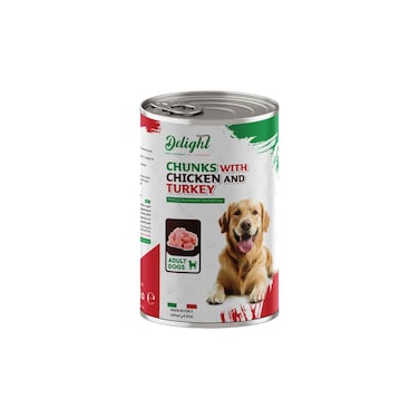 Delight Chunks with Chicken and Turkey Adult Dogs Food Can 415g