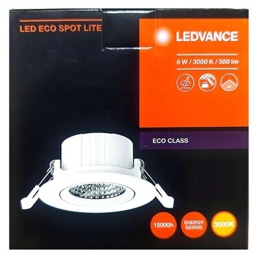 ليدفانس مصباح ليد إيكو كلاس سبوت لايت E-SP-RD30-6W36D-830، أبيض دافئ، 6 وات