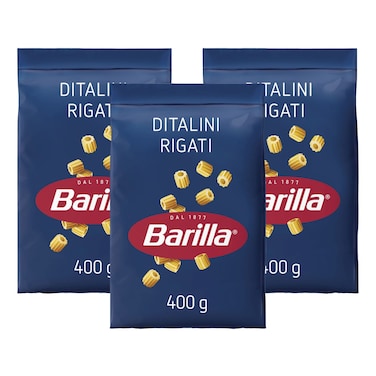 Barilla Ditalini Rigati Pasta Cello Bag 400g Pack of 3