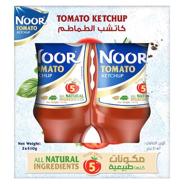 Noor, Tomato Ketchup, Made from 5 Natural Ingredients, 410g Pack of 2