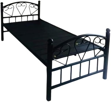 INFINI HOMES Metal Bed Frame, Black, Single Size