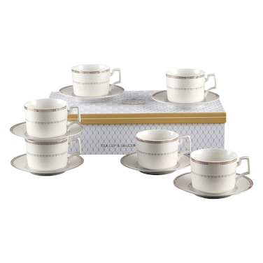 Shallow By S&amp;A Rosa Tea Cup and Saucer Set 220ml 12 PCS