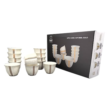 شالو إس آند إيه أمارة كوب قهوة ذهبي 80 ملل 12 قطعة