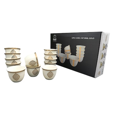 Shallow S&amp;A Zain Cawa Cup Gold 80ml 12 PCS