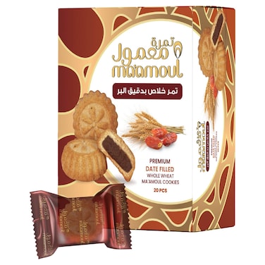 تمرة معمول بسكويت معمول محشو بالتمر بالقمح الكامل 440 غرام