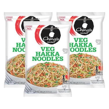 Ching's Secret Veg Hakka Noodles 560g Pack of 3