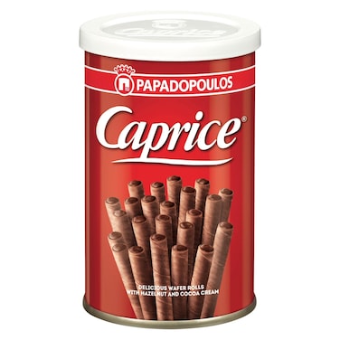 Papadopoulos Caprice Wafer Rolls With Hazelnut And Cocoa Cream 400g