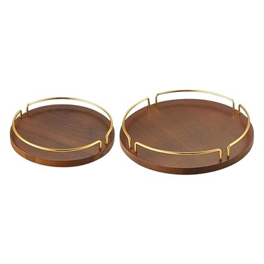 طقم صينية معدنية أن دي-33863-بي 33x 6.5 سم