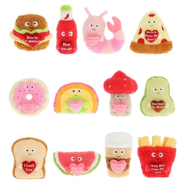 Keel Toys Keeleco Snackies Love Bites with Heart Assorted 12cm 12 PCS
