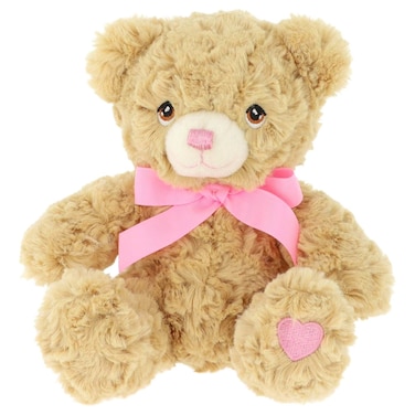 Keel Toys Keeleco Bear with Pink Heart Ribbon 18cm
