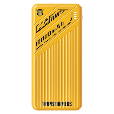 ترانسفورمرز شاحن متنقل  مزود بكابلات USB-C و لايتنينغ مدمجة طراز TF-D28 لون أصفر سعة 10000 مللي أمبير قدرة 22.5 واط