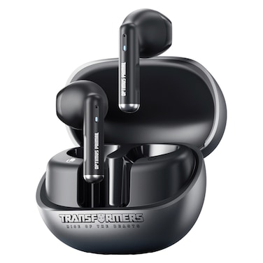 ترانسفورمرز رايز اف ذت بيستس  سماعات أذن لاسلكية بالكامل بتقنية بلوتوث من فيلم   مع علبة شحن TF-T28، رمادية اللون، مقاومة للماء