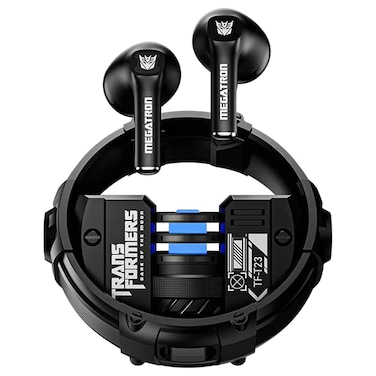 Transformers Megatron Truly Wireless Bluetooth In-Ear Earbuds with Charging Case TFT23, Black