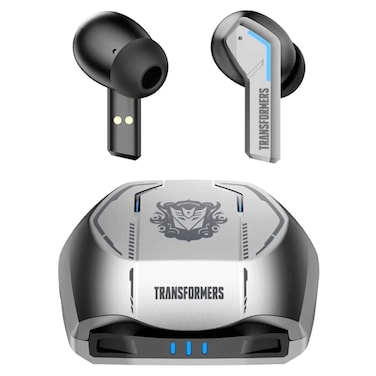 Transformers Truly Wireless Bluetooth In-Ear Earbuds with Charging Case TFT06, Silver