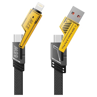 Transformers 4-in-1 Data Sync and Charging Cable TFA15, Yellow, 1m
