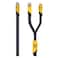 Transformers USB-C to USB-C/Lightning 2-in-1 Data Sync and Charging Cable TF-A09, Yellow and Black, 1.2m