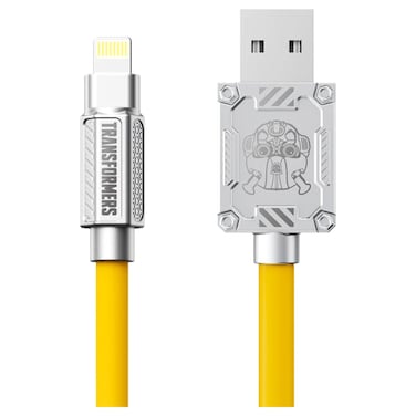 Transformers USB-A to Lightning Data Sync and Charging Cable TFA02, Yellow, 1.5m