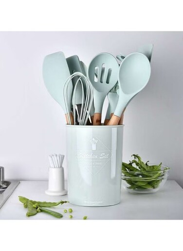 Tiger 12 Pcs Silicone Cooking Utensil Set with Holder - Nonstick Heat Resistant Kitchen Tools