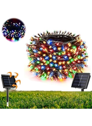 Azonee LED Remote Control Solar Light String, 8 Modes Waterproof Rechargeable Auto On/Off Fairy Lights for Garden, Patio, Balcony, Fence, Yard Outdoor Decoration (1Pcs Colorful 72ft 200 Lamp)