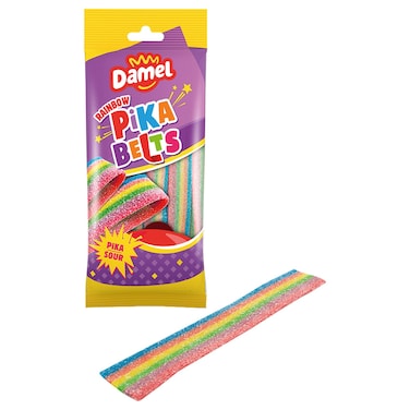 Damel Gummies Rainbow Pika Belts 90g