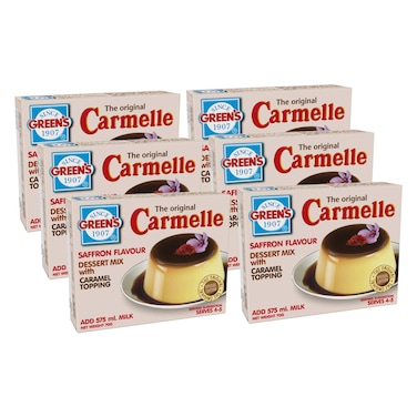 Green's Saffron Flavour Dessert Mix with Caramel Topping 70g Pack of 6