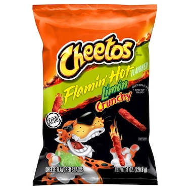 Cheetos Flamin' Hot Flavoured Limon Crunchy Corn Snack 226.8g