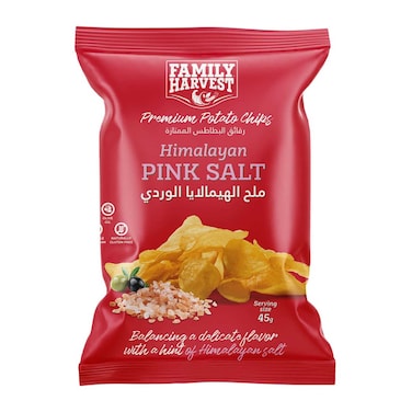 Family Harvest Potato Chips Himalayan Pink Salt 45g