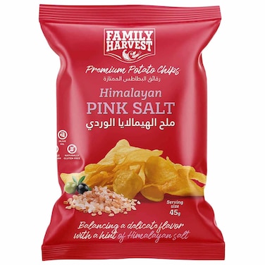 Family Harvest Premium Potato Chips Himalayan Pink Salt, 45g