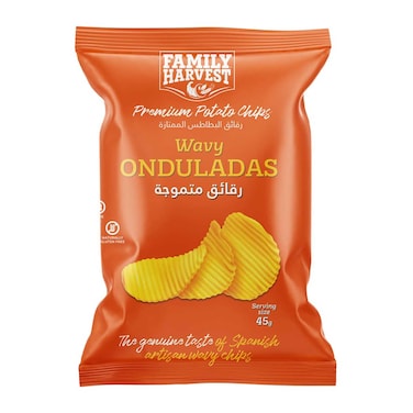 Family Harvest Potato Chips Wavy Onduladas 45g
