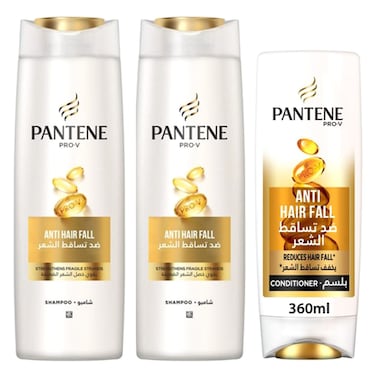 Pantene Pro-V Anti Hair Fall Shampoo 400ml Pack of 2 + Pantene Pro-V Anti Hair Fall Conditioner 360ml
